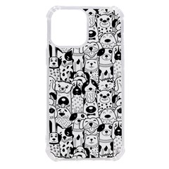 Seamless-pattern-with-black-white-doodle-dogs Iphone 13 Pro Max Tpu Uv Print Case