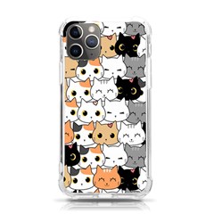 Cute-cat-kitten-cartoon-doodle-seamless-pattern Iphone 11 Pro 5 8 Inch Tpu Uv Print Case by Simbadda