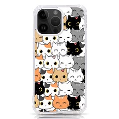 Cute-cat-kitten-cartoon-doodle-seamless-pattern Iphone 14 Pro Max Tpu Uv Print Case by Simbadda