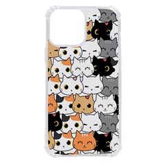 Cute-cat-kitten-cartoon-doodle-seamless-pattern Iphone 13 Pro Max Tpu Uv Print Case by Simbadda