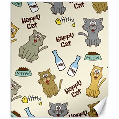 Happy-cats-pattern-background Canvas 8  X 10  by Simbadda