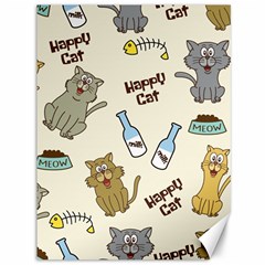 Happy-cats-pattern-background Canvas 36  X 48  by Simbadda