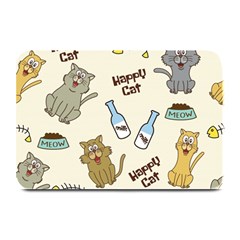 Happy-cats-pattern-background Plate Mats by Simbadda