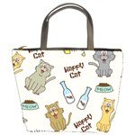 Happy-cats-pattern-background Bucket Bag Front