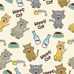 Happy-cats-pattern-background Play Mat (square) by Simbadda