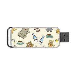 Happy-cats-pattern-background Portable Usb Flash (one Side) by Simbadda