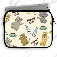 Happy-cats-pattern-background Apple Ipad 2/3/4 Zipper Cases by Simbadda