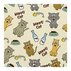 Happy-cats-pattern-background Banner And Sign 3  X 3  by Simbadda