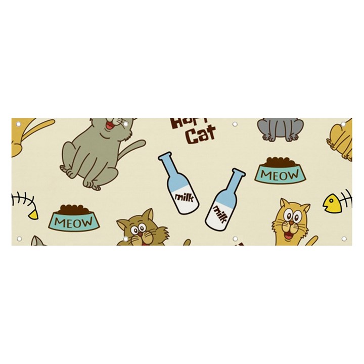 Happy-cats-pattern-background Banner and Sign 8  x 3 