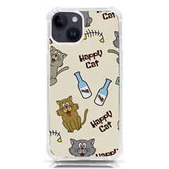 Happy-cats-pattern-background Iphone 14 Tpu Uv Print Case by Simbadda