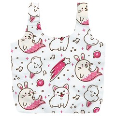 Cute-animals-seamless-pattern-kawaii-doodle-style Full Print Recycle Bag (xxxl) by Simbadda