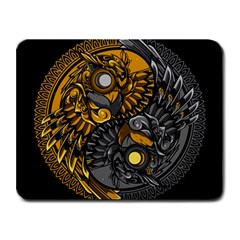 Yin-yang-owl-doodle-ornament-illustration Small Mousepad by Simbadda