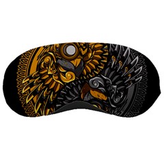 Yin-yang-owl-doodle-ornament-illustration Sleep Mask by Simbadda