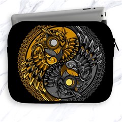 Yin-yang-owl-doodle-ornament-illustration Apple Ipad 2/3/4 Zipper Cases by Simbadda