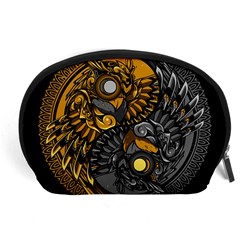 Yin-yang-owl-doodle-ornament-illustration Accessory Pouch (large) by Simbadda