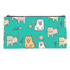 Seamless-pattern-cute-cat-cartoon-with-hand-drawn-style Pencil Case by Simbadda