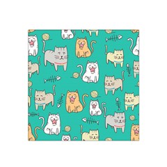 Seamless-pattern-cute-cat-cartoon-with-hand-drawn-style Satin Bandana Scarf 22  X 22  by Simbadda