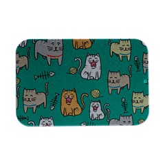 Seamless-pattern-cute-cat-cartoon-with-hand-drawn-style Open Lid Metal Box (silver)   by Simbadda