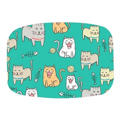 Seamless-pattern-cute-cat-cartoon-with-hand-drawn-style Mini Square Pill Box by Simbadda