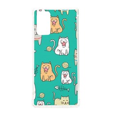 Seamless-pattern-cute-cat-cartoon-with-hand-drawn-style Samsung Galaxy Note 20 Tpu Uv Case by Simbadda