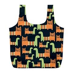 Seamless-pattern-with-cats Full Print Recycle Bag (l) by Simbadda