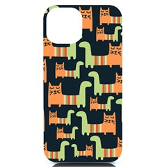 Seamless-pattern-with-cats Iphone 14 Black Uv Print Case