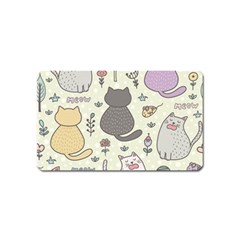 Funny Cartoon Cat Seamless Pattern Magnet (name Card) by Simbadda