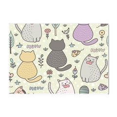 Funny Cartoon Cat Seamless Pattern Crystal Sticker (a4) by Simbadda