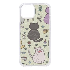 Funny Cartoon Cat Seamless Pattern Iphone 14 Tpu Uv Print Case