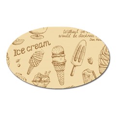 Ice-cream-vintage-pattern Oval Magnet by Simbadda