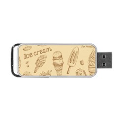 Ice-cream-vintage-pattern Portable Usb Flash (two Sides) by Simbadda