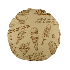 Ice-cream-vintage-pattern Standard 15  Premium Round Cushions by Simbadda