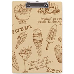 Ice-cream-vintage-pattern A4 Acrylic Clipboard by Simbadda