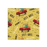 Childish-seamless-pattern-with-dino-driver Satin Bandana Scarf 22  x 22  Front