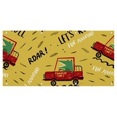 Childish-seamless-pattern-with-dino-driver Banner And Sign 8  X 4  by Simbadda