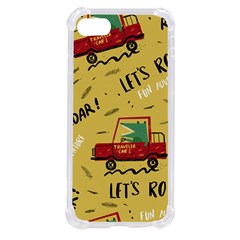 Childish-seamless-pattern-with-dino-driver Iphone Se by Simbadda