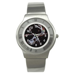 Deer Skull Stainless Steel Watch by MonfreyCavalier