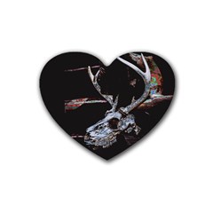 Deer Skull Rubber Coaster (heart) by MonfreyCavalier