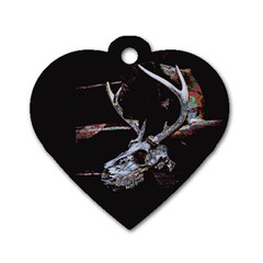 Deer Skull Dog Tag Heart (one Side) by MonfreyCavalier