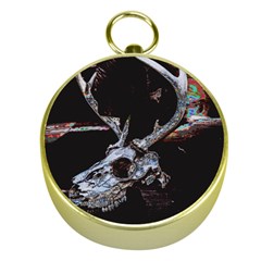 Deer Skull Gold Compasses by MonfreyCavalier