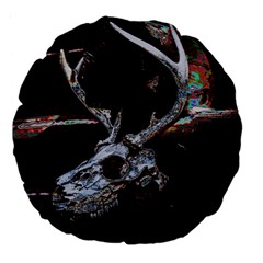 Deer Skull Large 18  Premium Flano Round Cushions