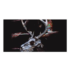 Deer Skull Satin Shawl 45  X 80  by MonfreyCavalier