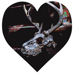 Deer Skull Wooden Puzzle Heart by MonfreyCavalier