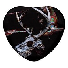 Deer Skull Heart Glass Fridge Magnet (4 Pack) by MonfreyCavalier