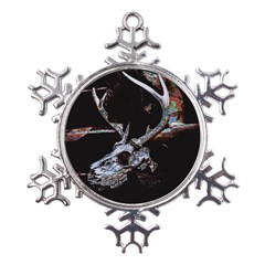 Deer Skull Metal Large Snowflake Ornament