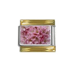 Cherry-blossoms Gold Trim Italian Charm (9mm)