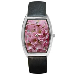 Cherry-blossoms Barrel Style Metal Watch by Excel