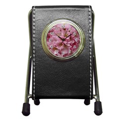 Cherry-blossoms Pen Holder Desk Clock