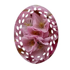 Cherry-blossoms Oval Filigree Ornament (two Sides)