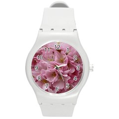 Cherry-blossoms Round Plastic Sport Watch (m) by Excel